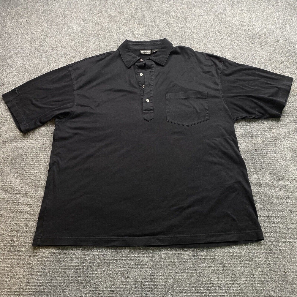 Ping Collection Polo Shirt Men L Black Double Mercerized Golf Classic Athleisure
